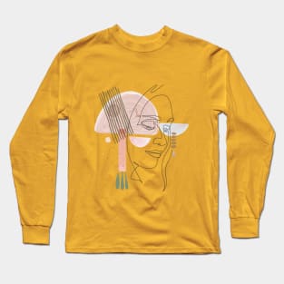 Abstract modern face Long Sleeve T-Shirt